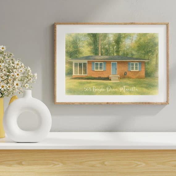 Custom Watercolor House Portrait – Personalized Home Illustration