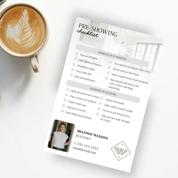 Realtor Pre-Showing Checklist | Editable Real Estate Template (Canva)