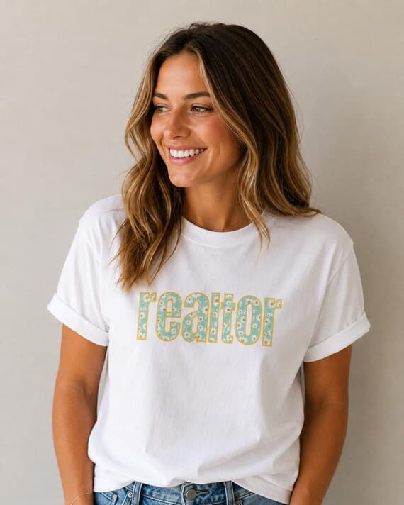 Groovy Floral Realtor T-Shirt | Retro Real Estate Agent Apparel